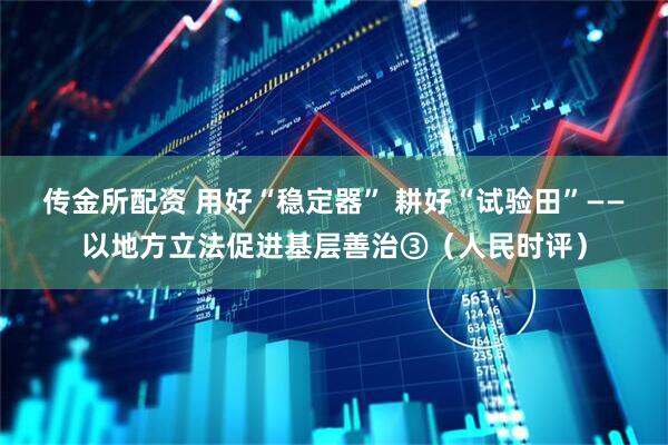 传金所配资 用好“稳定器” 耕好“试验田”——以地方立法促进基层善治③（人民时评）